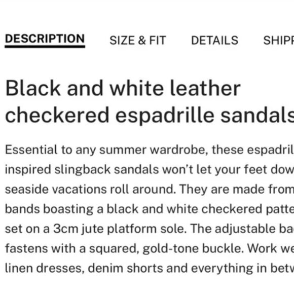 Alohas Double Strap Scacchi Sandal - B+W - Checkerboard - Espadrille inspired - Picture 7 of 7
